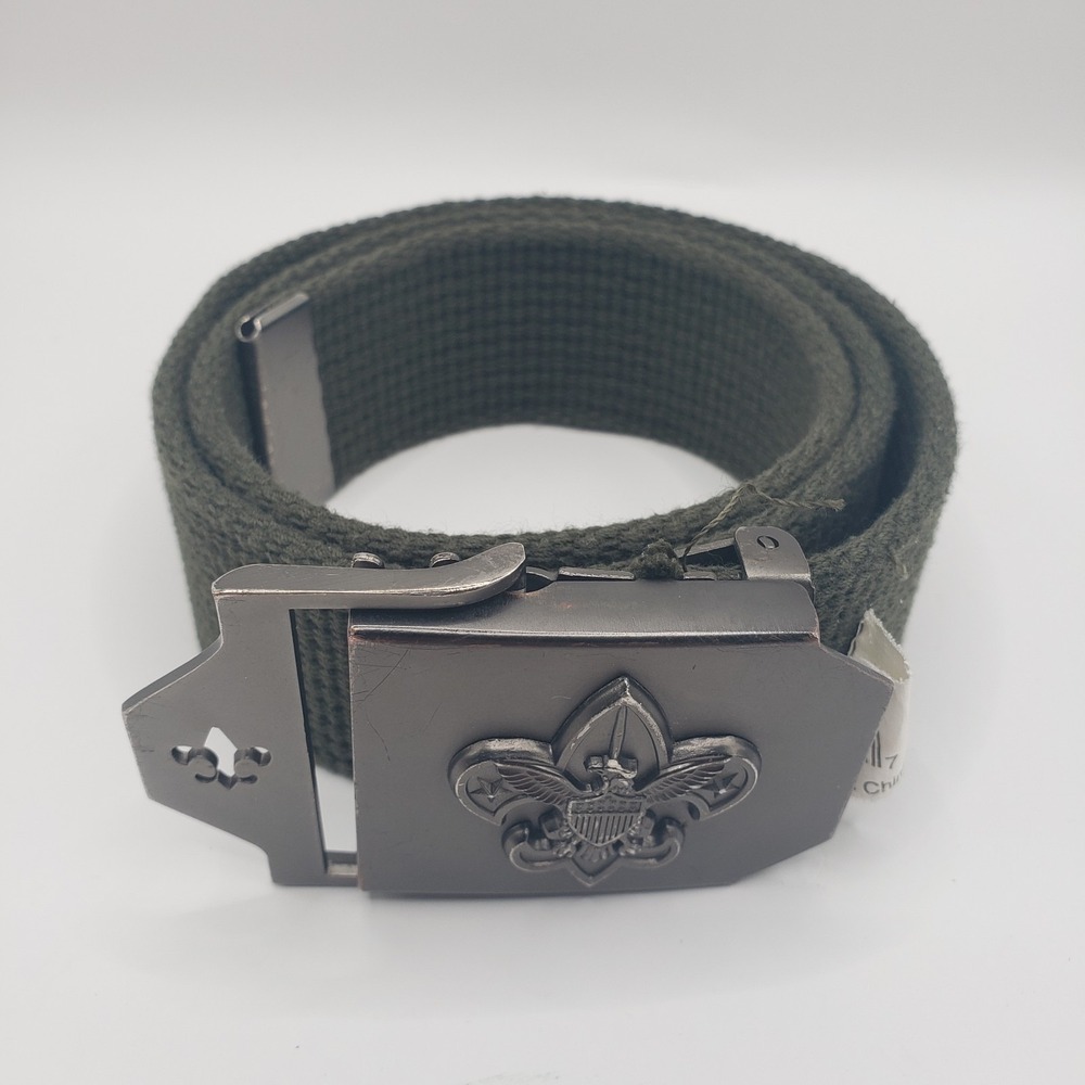 Boy Scouts of America BSA Green Canvas Web BELT Metal Buckle Size S/M 32"